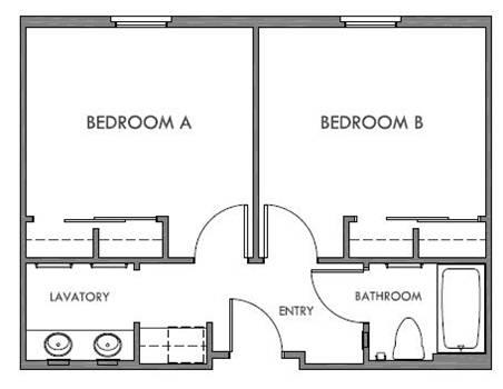 Typical 2-bedroom Santa Cruz layout