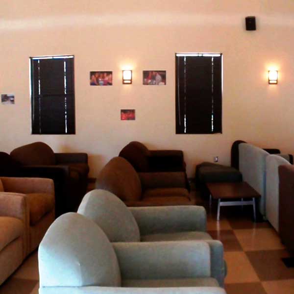 The Commons (kitchen, lounge area, large TV)