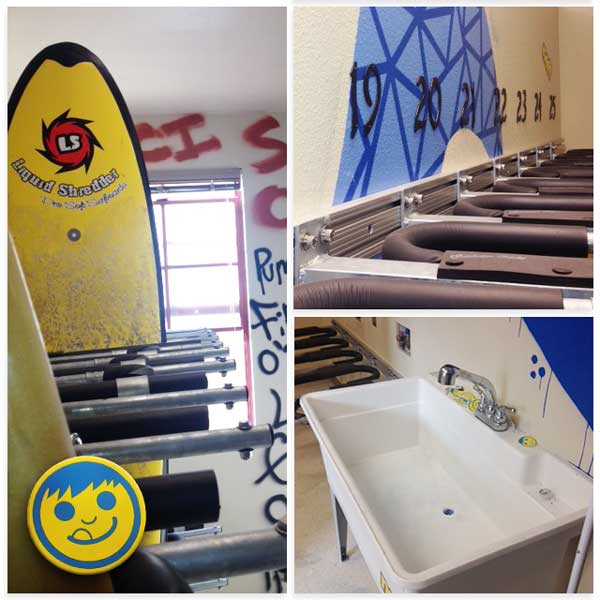 Surfboard Storage Room - Lockers & Sink area