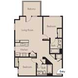 Two-Bedroom Floor-Plan 1