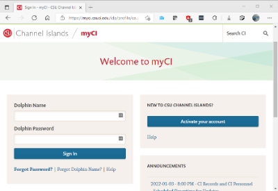 myCI login page