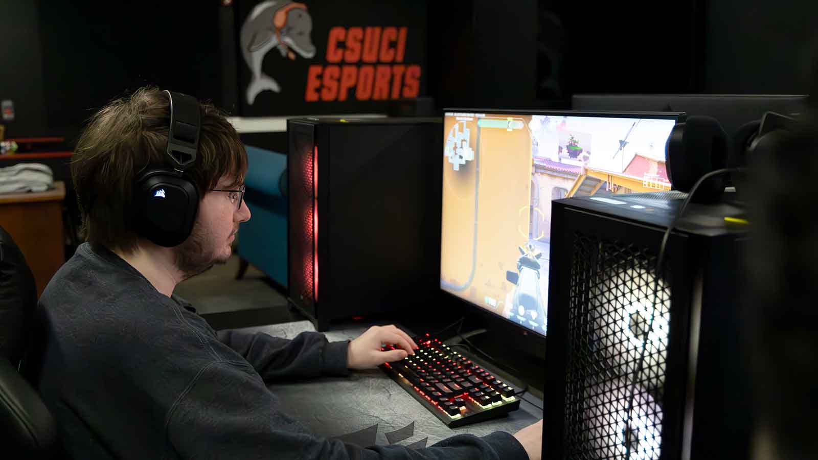 Student playing game