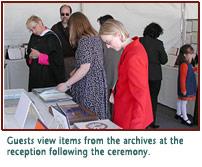 Guest view archives at the ceremony