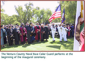 The Veutura County Naval Color Guard performing inauguaral ceremony