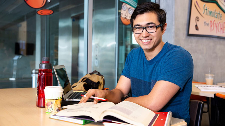 Student working in the Fredian sip