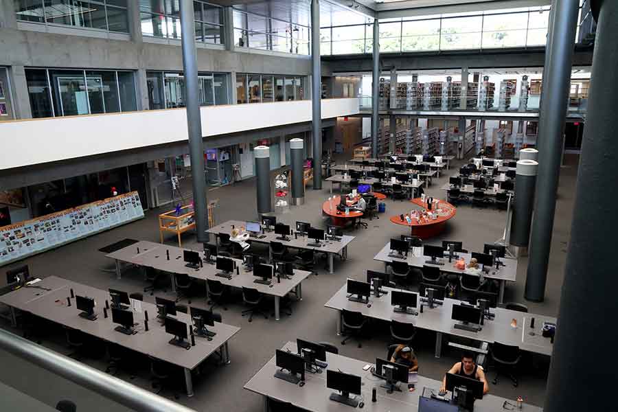 Overview of first floor of library