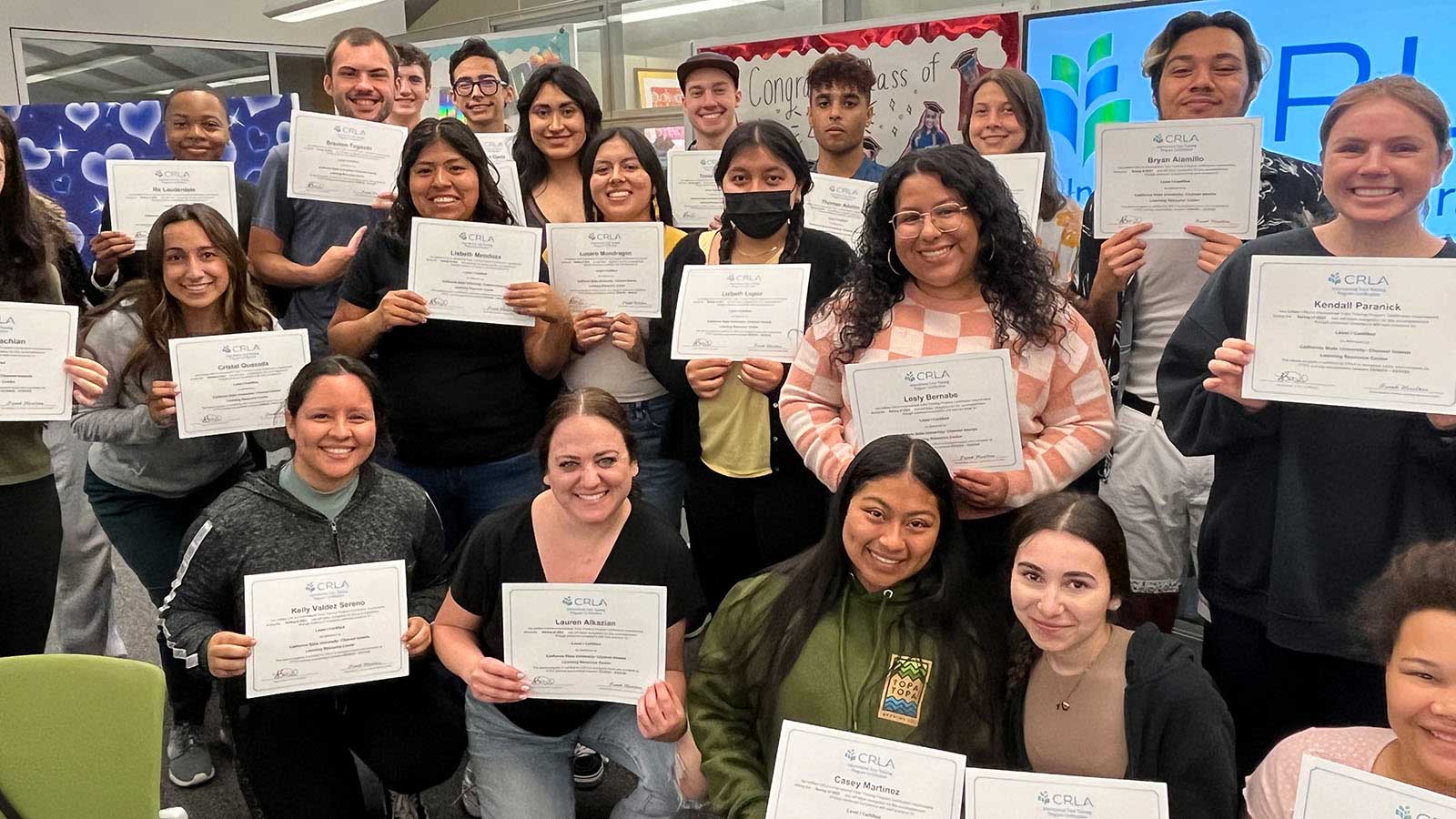 LRC Students holding their certificates