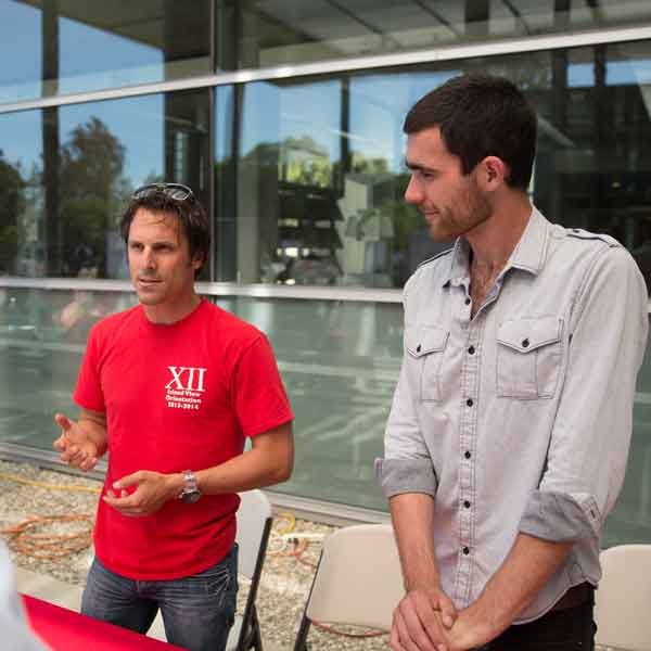 Martin Loeffler and Steven Jordan spread the word about CISB at various campus events