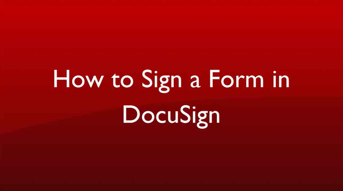 how to sign a form in docusign.