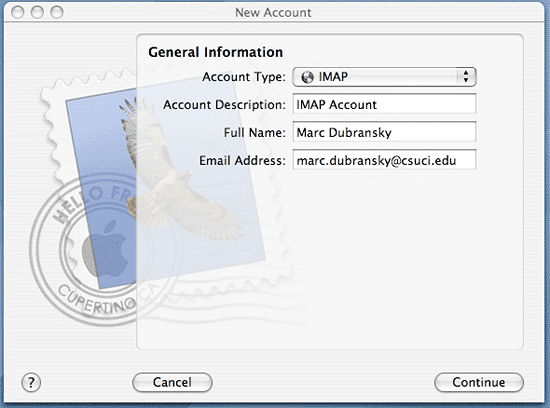 Screenshot of General Information dialog