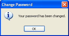 Dialog box which reads &quot;Your password has been changed&quot;