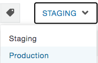Screenshot of staging and production tabs