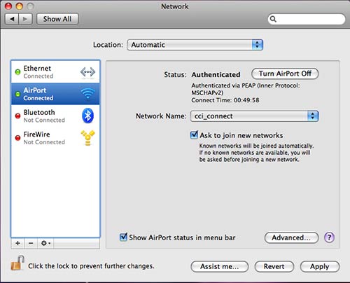 Figure 3: Airport Advanced Settings