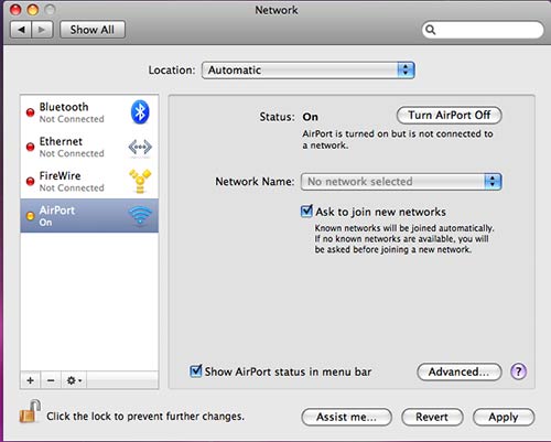 Figure 7: Network Screen