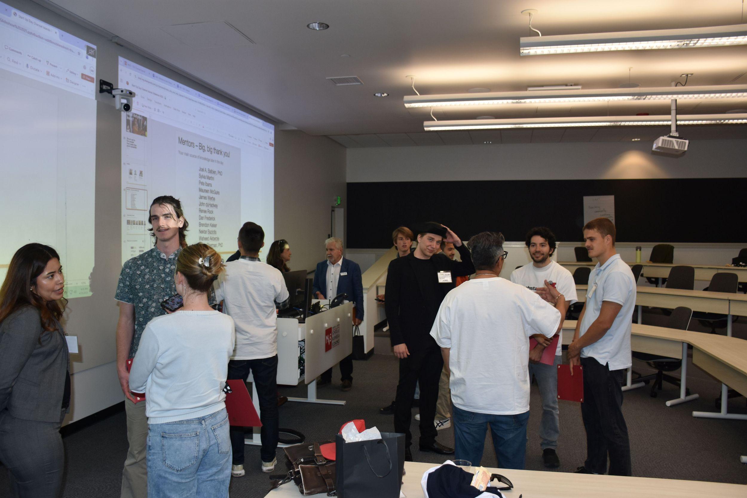students engaging in a group discussion 