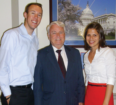 Alum McAleney and Bente with Rep. Elton Gallegly