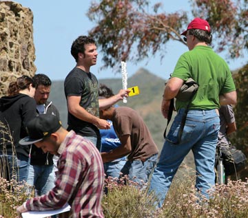 Students investigate fictional crime scene