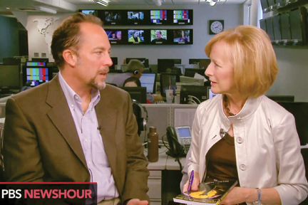 Professor Sean Kelly and PBS Newshour’s Judy Woodruff