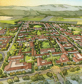 Architectural rendering of CI campus south view