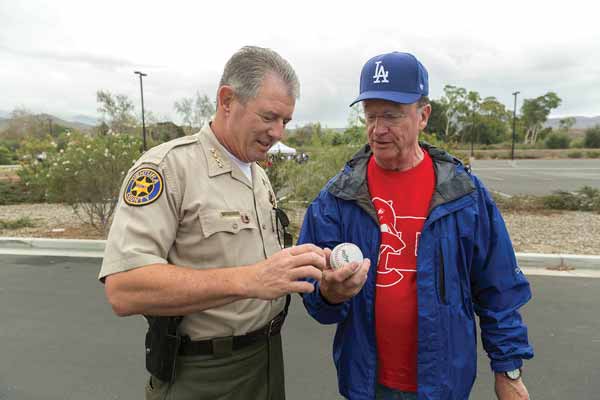 Ventura County Sheriff Geoff Dean and President Rush at the 2015 Dodger Day.