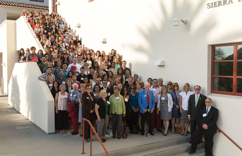 Scholarship recipients and donors gather.