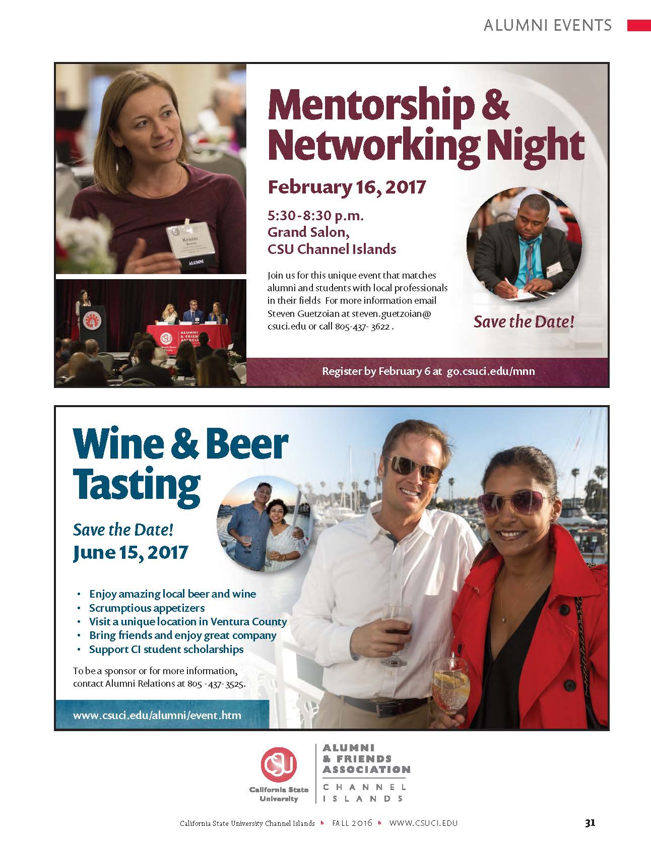 Ads for Alumni Events