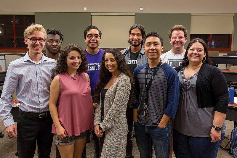 AMSA Members from top left, clockwise: Patrick Bradford, Andrew Gonzaga, Brandon Eckert, Jacob Smithers Bryn Aquino, Derek Flores, Eva Palomares,Natali Chavez, Jake Holman