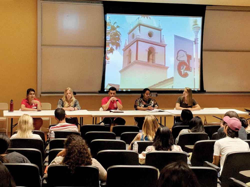 A panel discussion at the boot camp