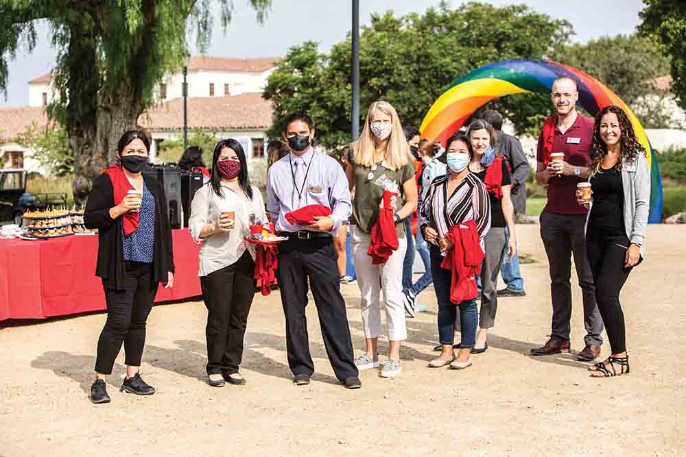 Staff welcome students back on campus