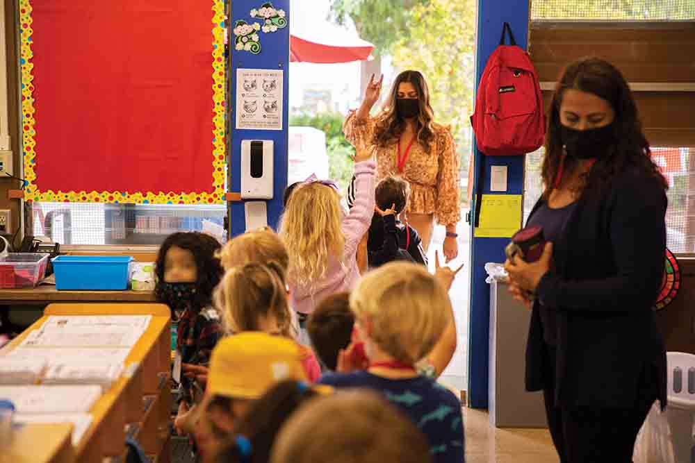 Garcia leads her class in Santa Barbara