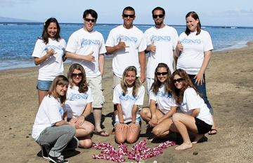 CI students participating in humpback whale research in Hawaii