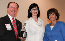 President Rush, Honoree Professor Kathryn Leonard, Tracy Lehr