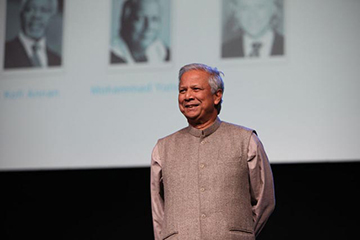 Dr. Muhammad Yunus speaks at One Young World in 2011 Dr. Muhammad Yunus speaks at One Young World in 2011