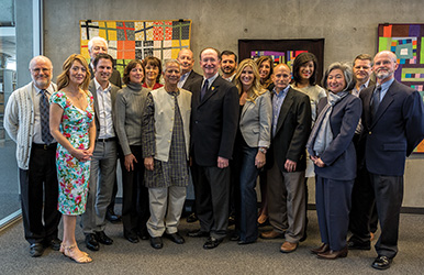 Professor Yunus, President Rush and guests at March 2014 visit