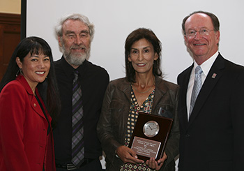 Elaine Ikeda, Richard E. Cone, Pilar Pacheco, President Rush