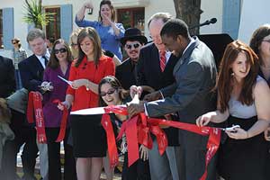 President Rush with former CI student leaders, Student Union grand opening/dedication