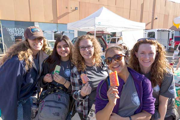 CSUCI students Katie Messerly, Alexis Marquez, Aryana Moore, Julianna Perez and Rachael Bowman