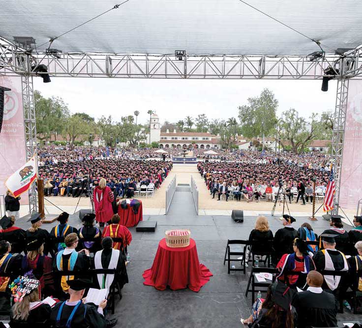 A view of the crowds at commencement 2019