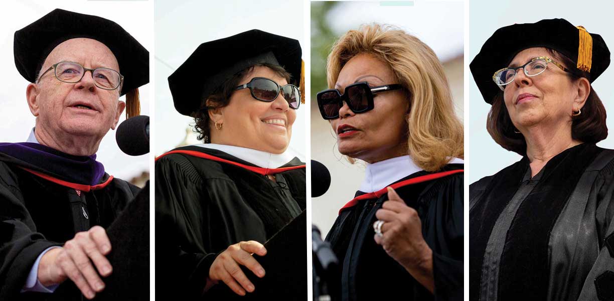 From left to right: Laurence K. Gould Jr., Deborah A. Santiago, Janice Bryant Howroyd, Sarita E. Brown