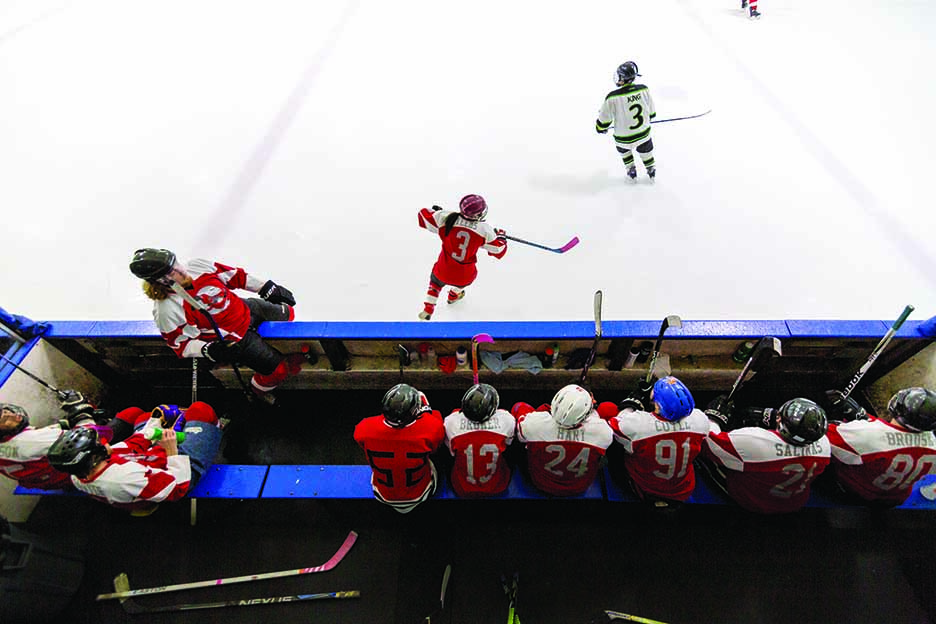 The hockey club in action