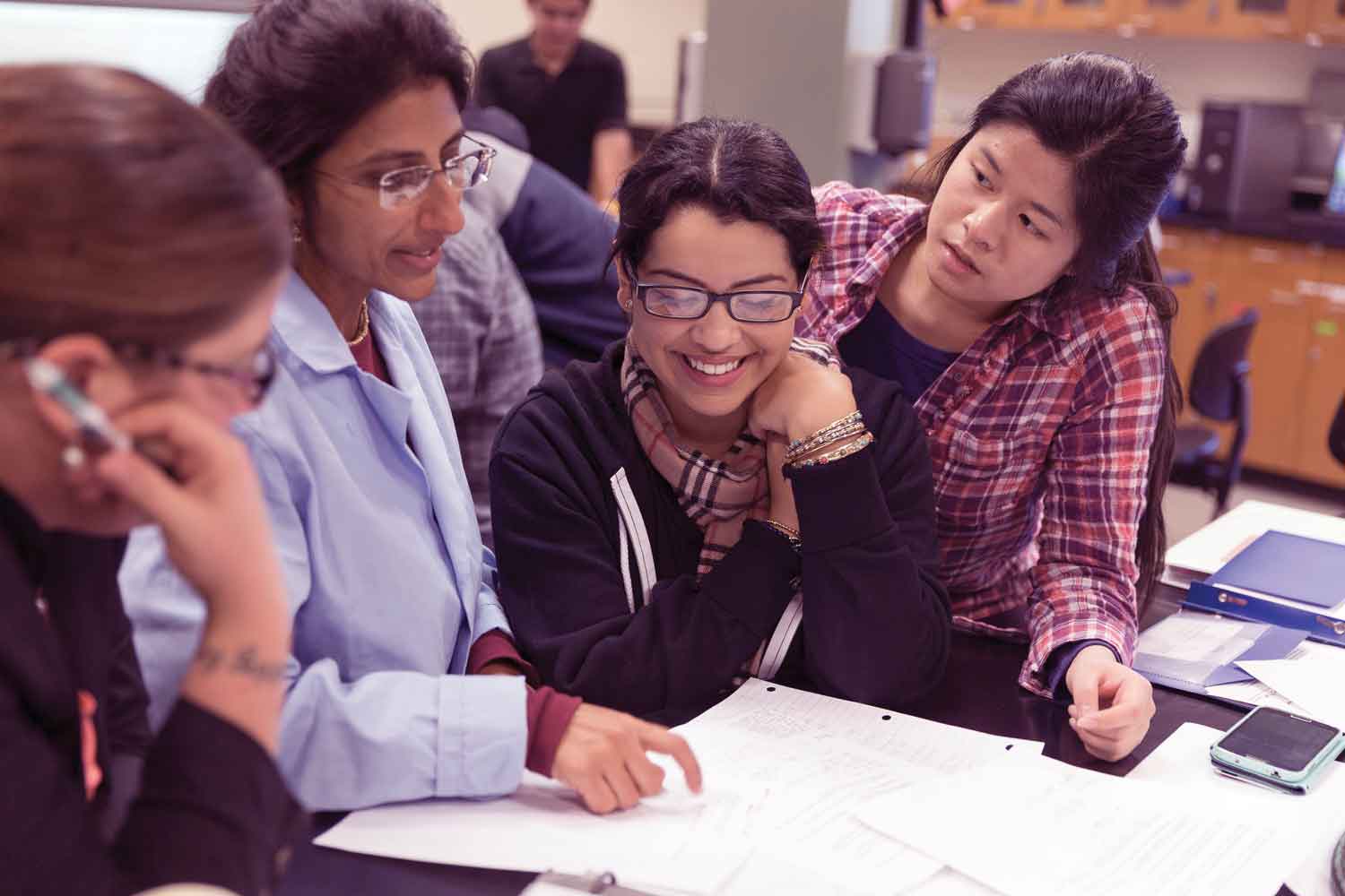 Nitika Parmar with biology students Nitika Parmar with biology students