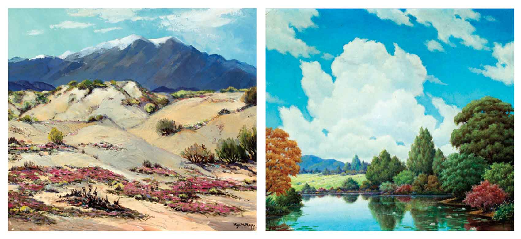  The Neddermans’ collection of plein air California paintings.