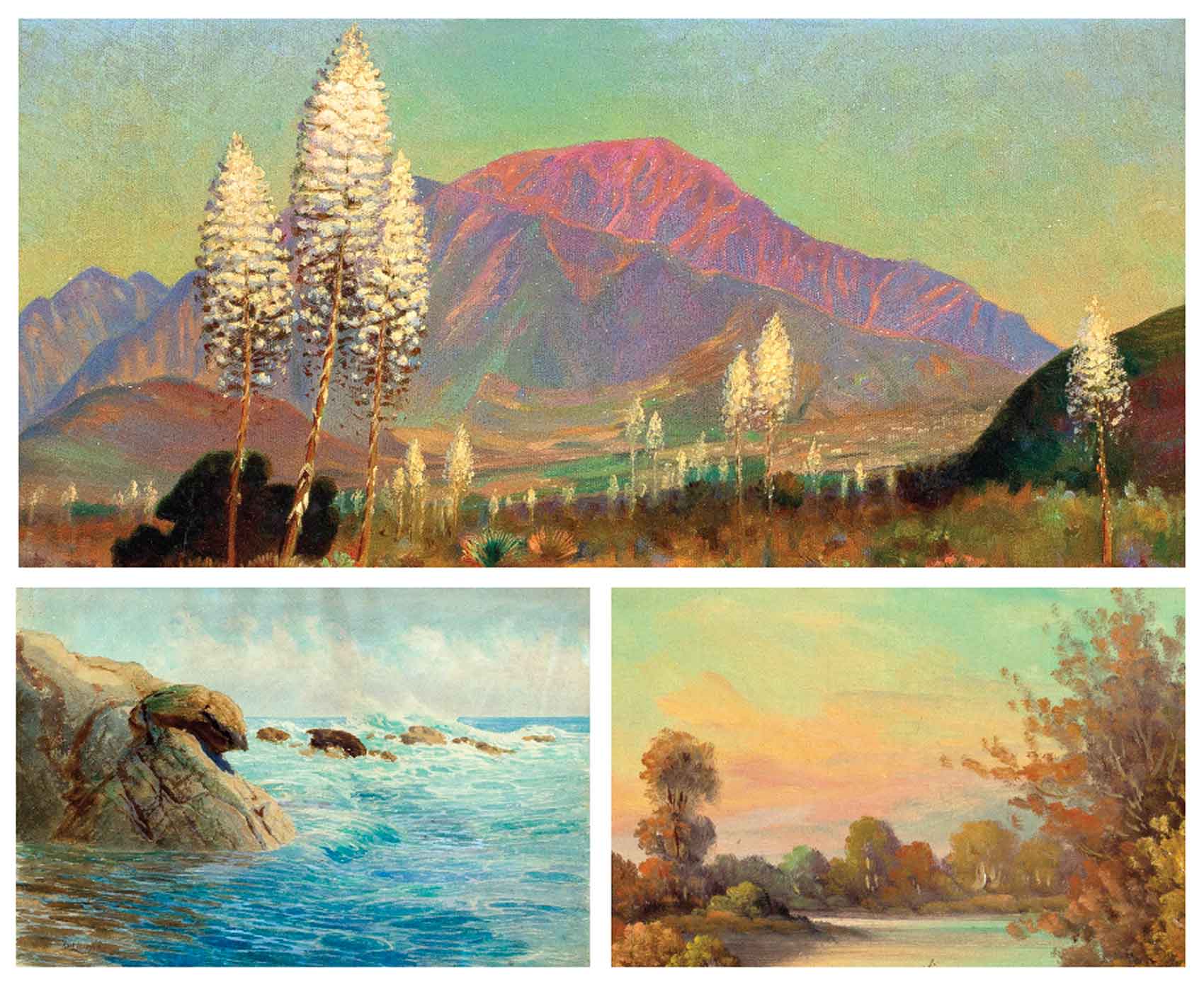 The Neddermans’ collection of plein air California paintings. The Neddermans’ collection of plein air California paintings.
