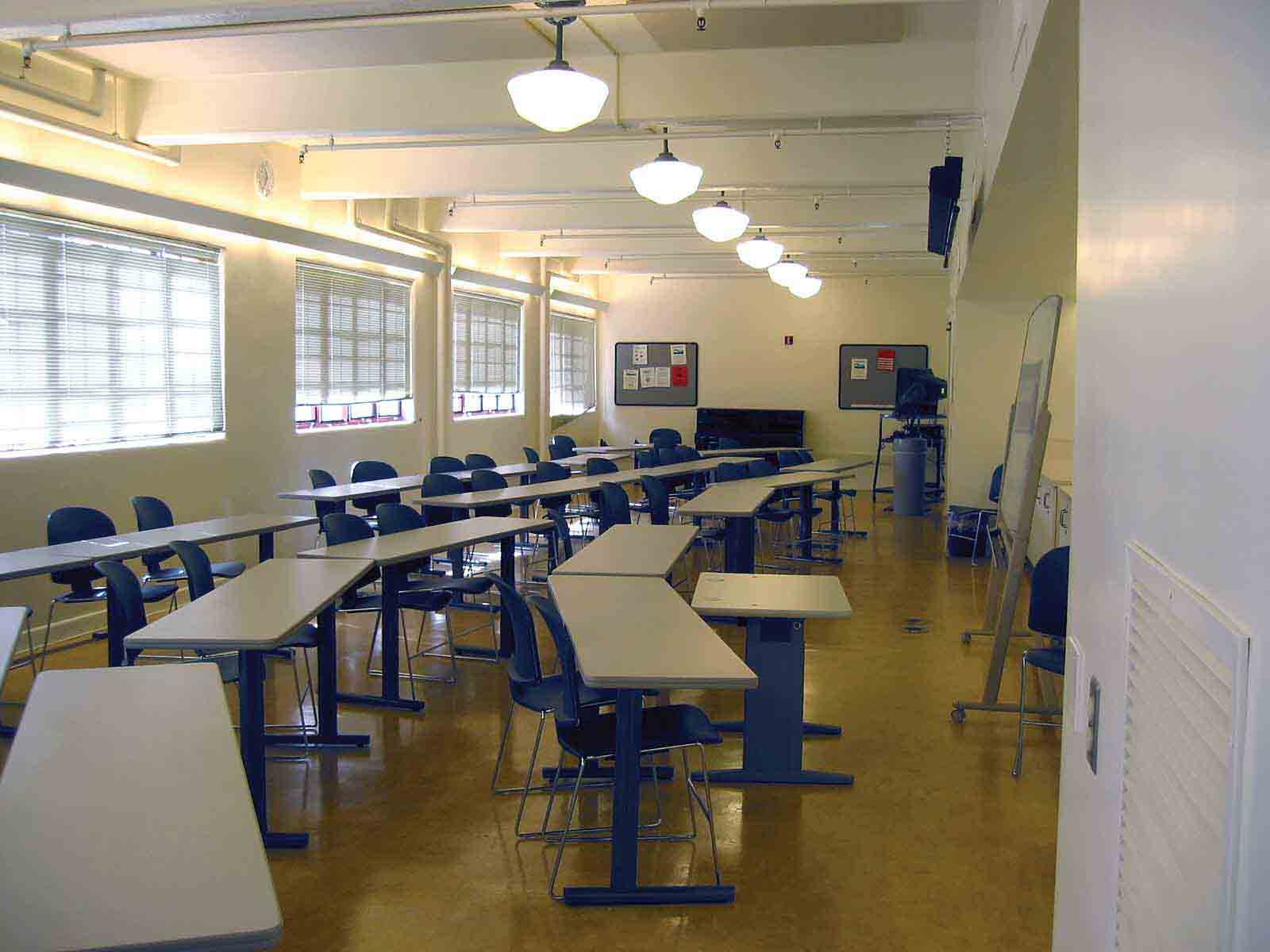 Classrooms in the Bell Tower are narrow.