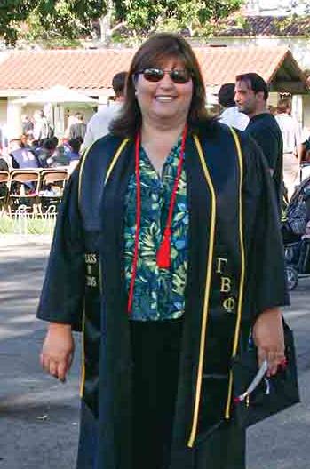 Nancy Covarrubias Gill prepares to graduate with a B.A. in Liberal Studies at the 2005 Commencement ceremony.