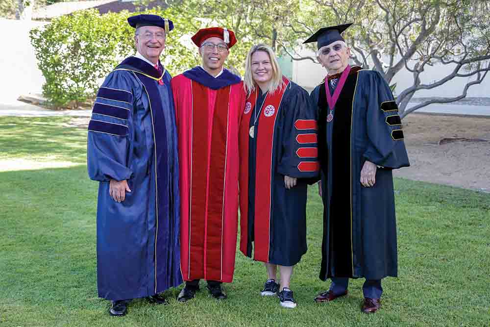 left to right Richard R. Rush, Richard Yao, Erika D. Beck, and J. Handel Evans