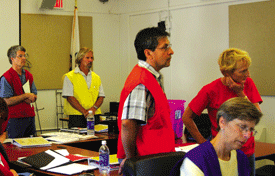 CSUCI faculty and staff helping during disaster drill