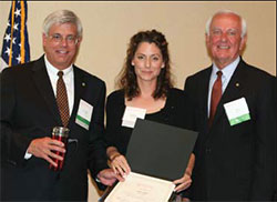 president of pacific capital bancorp with scholarship recipient and chairman of pacific capital bancorp