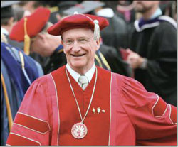 President Rush at commencement