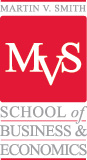 logo for martin v. smith school of business and economics.